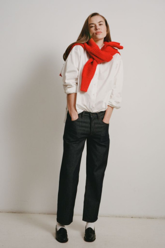 Джемпер силуэта трапеция с шерстью