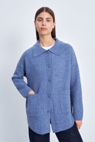 Кардиган свободного силуэта с отложным воротником