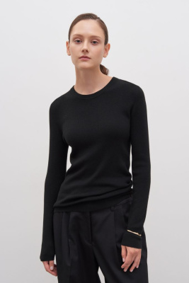 Трикотажный женский джемпер с длинным рукавом