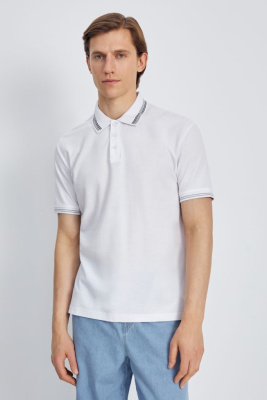 Поло из хлопка с коротким рукавом