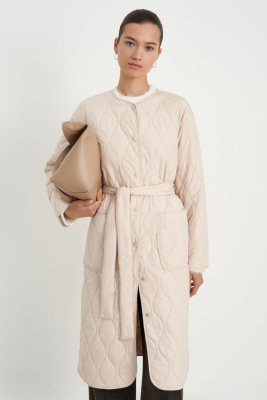 Пальто свободного силуэта с поясом