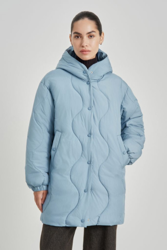 Полупальто утепленное с воротником-стойкой