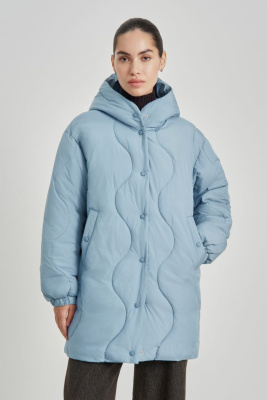 Полупальто утепленное с воротником-стойкой