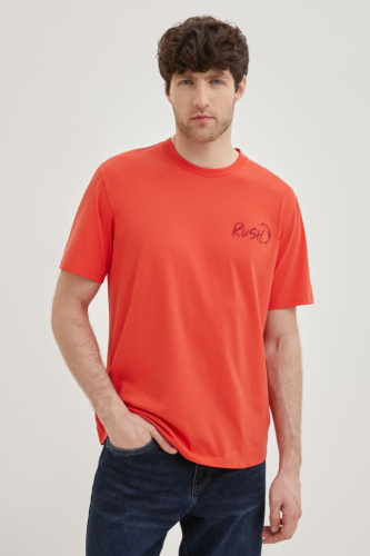 Футболка прямого силуэта с принтом