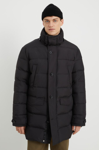 Пуховое полупальто из водонепроницаемой ткани