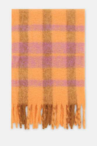 Шарф с добавлением шерсти в клетку