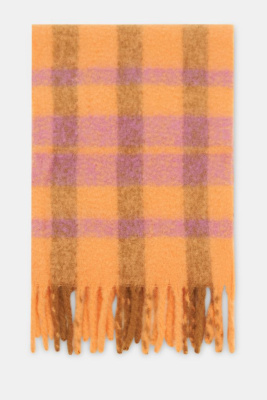 Шарф с добавлением шерсти в клетку