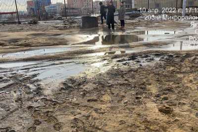 «Водоканал»: размытие грунта в 203 микрорайоне - под контролем подрядчика / ЯСИА   