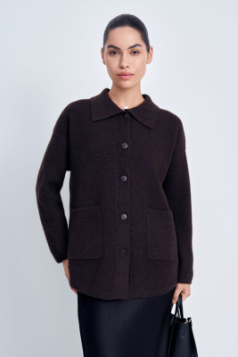 Кардиган свободного силуэта с отложным воротником