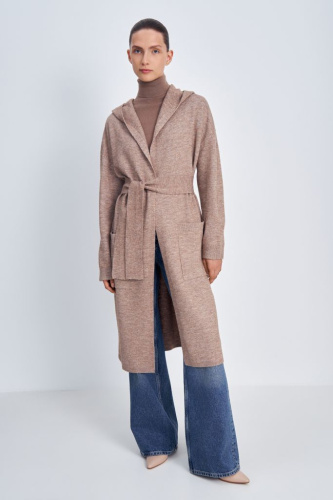 Кардиган из шерсти с поясом