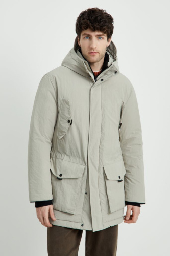 Полупальто утепленное с капюшоном