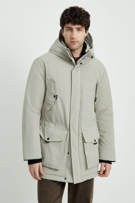 Полупальто утепленное с капюшоном