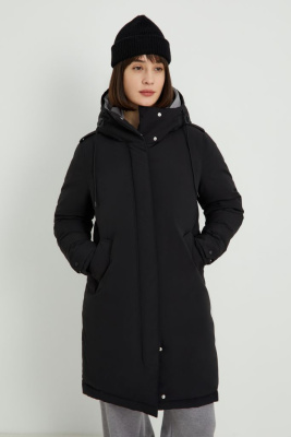 Пуховое пальто с капюшоном