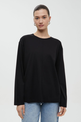 Лонгслив из мерсеризованного хлопка