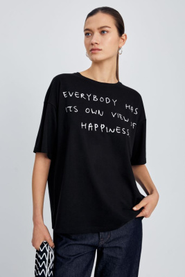 Футболка с принтом из хлопка