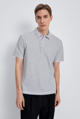 Поло с коротким рукавом в полоску