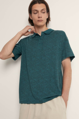 Поло из хлопка с цветочным принтом