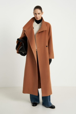 Пальто из шерсти и шелка