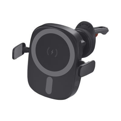 Автомобильный держатель Deppa (55210) Universal QI для смартфона в воздуховод/лобовое стекло 15W (черный)