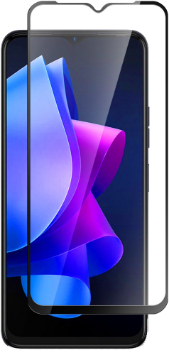 Стекло защитное для Tecno Spark 10 Черная рамка