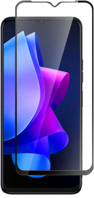 Стекло защитное для Tecno Spark 10 Черная рамка