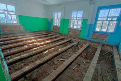В Амгино-Олекминской школе Якутии идет капремонт по федеральной программе / ЯСИА  Олекминский Республика Саха (Якутия)