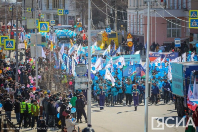 В Якутске в первомайской демонстрации приняли участие 45 тысяч трудящихся / Анастасия Филиппова Якутск Якутск Республика Саха (Якутия)