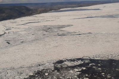 Нижняя кромка ледохода на реке Лене находится у поселка Табага / ЯСИА   
