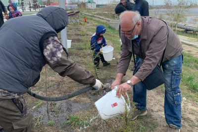 Сотрудники Сбербанка благоустроили площадь Победы в Якутске / ЯСИА Якутск Якутск Республика Саха (Якутия)