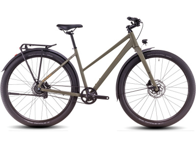 Женский велосипед Cube Hyde Pro FE Trapeze, год 2025, цвет Зеленый-Желтый, ростовка 19