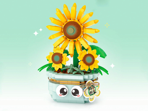 8840_MK Конструктор Подсолнух в горшочке