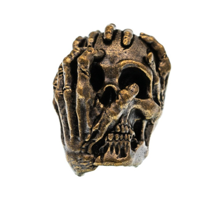 Бусина для темляка "Череп с руками", латунь