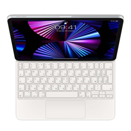 Apple Magic Keyboard с трекпадом для iPad Pro 11" (3-го и 4-го поколений) и iPad Air (4-го и 5-го поколений) русская раскладка (белый) (MJQJ3)