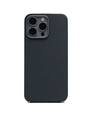 Чехол-накладка Keephone Kevilar Sweden Magsafe для Apple iPhone 16 Pro Max карбоновый кевлар (арамид) черно-серый в полоску