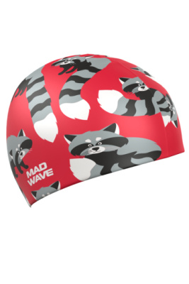 Силиконовая шапочка для плавания Raсcoons