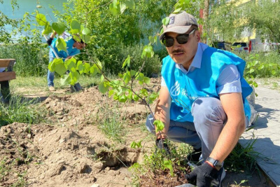 В Якутске высадили саженцы берёзы в сквере на Талом озере /  Якутск Якутск Республика Саха (Якутия)