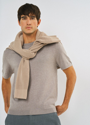 Вязаная футболка из пряжи, Бежевый