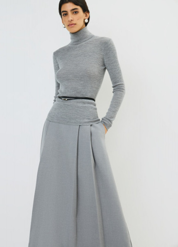 Юбка миди А-силуэта, Серый