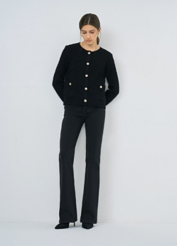 Джинсы клёш с высокой посадкой, Серый