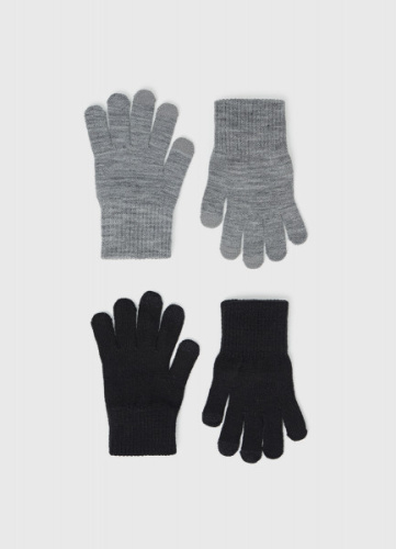 Перчатки для девочек, 2 пары, Черный