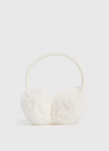 Меховые наушники для девочек, Белый