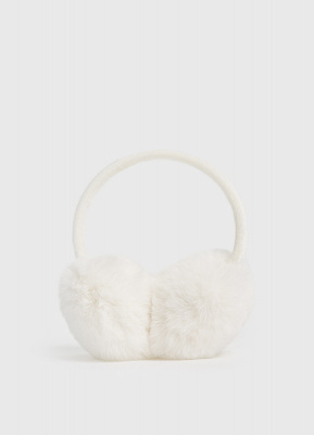 Меховые наушники для девочек, Белый