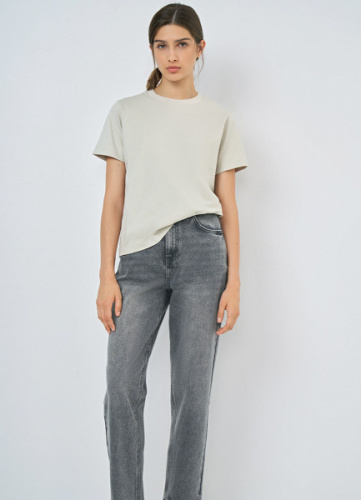 Джинсы Mom с высокой посадкой, Серый