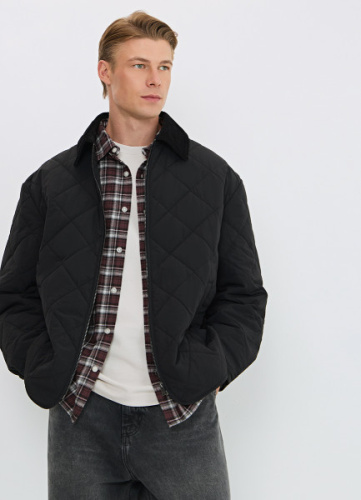 Лёгкая утеплённая куртка, Черный