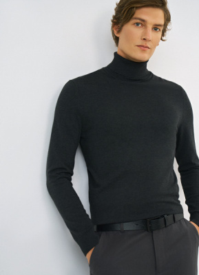 Базовый джемпер с высоким воротником, Серый