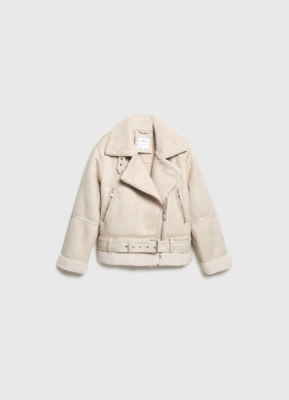 Дублёнка из искусственной замши с мехом для девочек, Бежевый