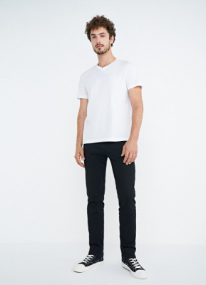 Брюки «5 карманов» Slim из твила, Черный