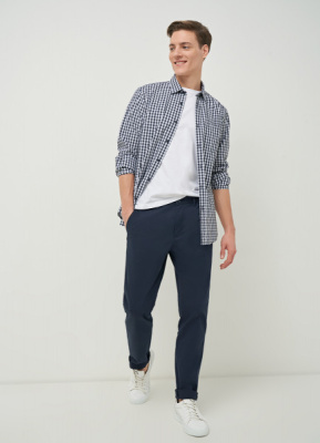 Брюки-чиносы из твила, Синий