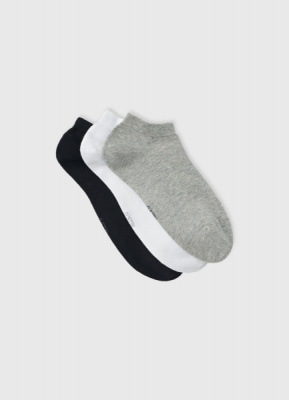 Базовые короткие носки, 3 пары, Серый