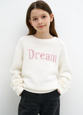 Джемпер с принтом для девочек, Белый